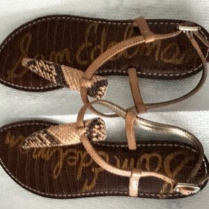 Sam Edelman Brown T-Strap Sandals